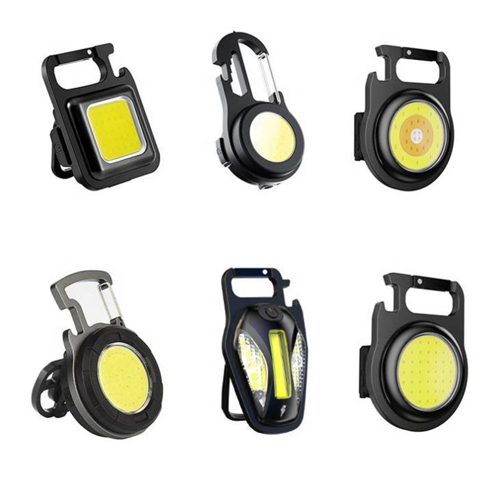 Magnetic COB Led Keychain Light Flashlight Camping Work Light Mini Aluminum Rechargeable Portable Pocket Waterproof 500 Lumens