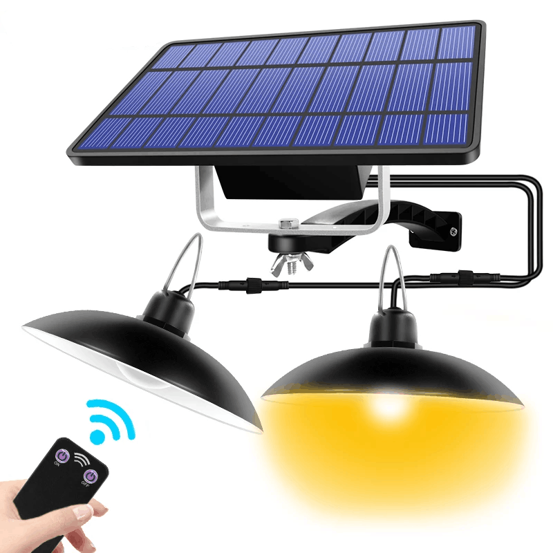 IP65 Waterproof Double Head Solar Pendant Light Outdoor Indoor Solar Lamp Shed Lights With Cable For Garden Yard