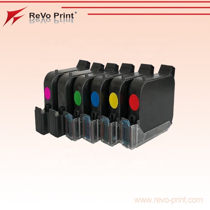 25.4 mm Fast Dry Color Ink Cartridge Batch Coder date for Handheld Inkjet Printer Egg Date Expiry Number Yellow Red Green