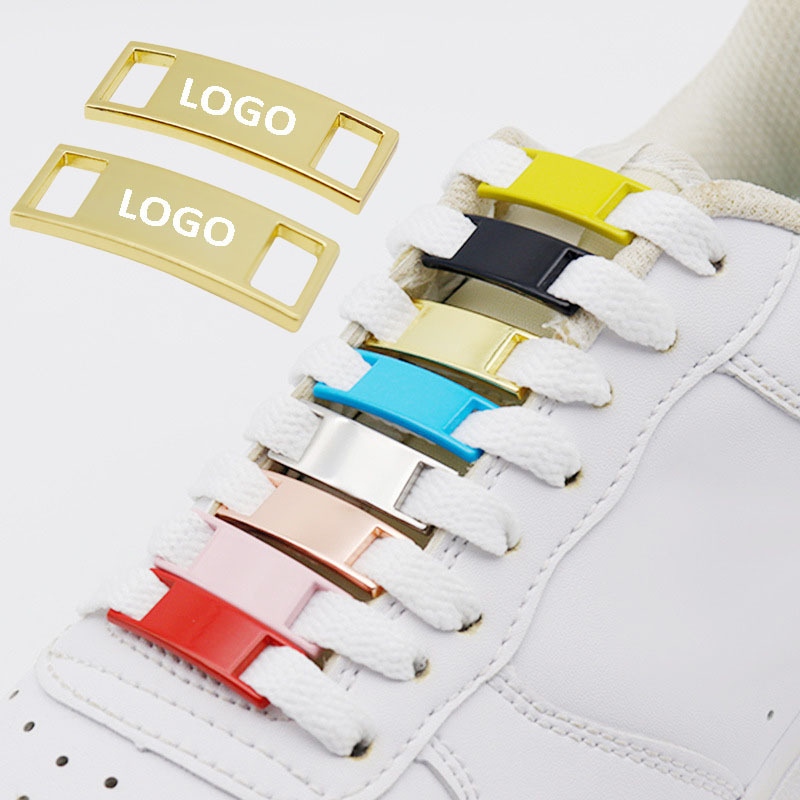 REWIN Personalized Custom Name Brand Blank Rectangle Metal Shoe Buckle Shoe Lace Shoelace Charm Decoration for Sneakers