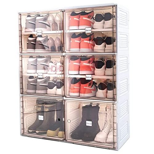 7 Tiers For 28 Pairs Foldable Storage Easy Assemble Shoe Rack Cabinet Plastic Organizer