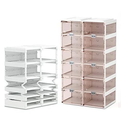 7 Tiers For 28 Pairs Foldable Storage Easy Assemble Shoe Rack Cabinet Plastic Organizer