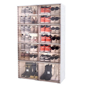 7 Tiers For 28 Pairs Foldable Storage Easy Assemble Shoe Rack Cabinet Plastic Organizer