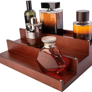 Wholesale Solid Wood Display Shelf 3 Tier Organizador De Cocina Cologne Organizer For Men Perfume Organizer