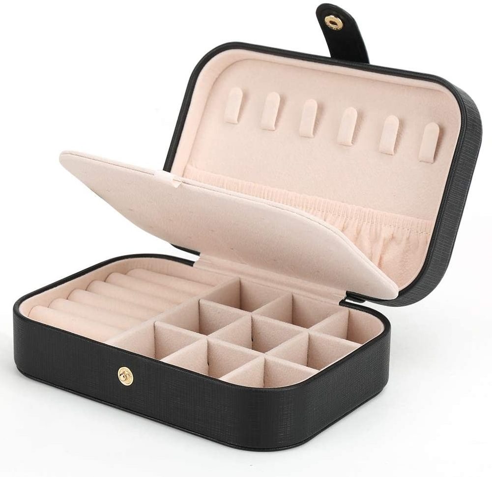 Custom Wholesale Travel Portable Small Jewelry Storage Box Leather Drawer Storage Box Mini Jewellery Organizer For Women