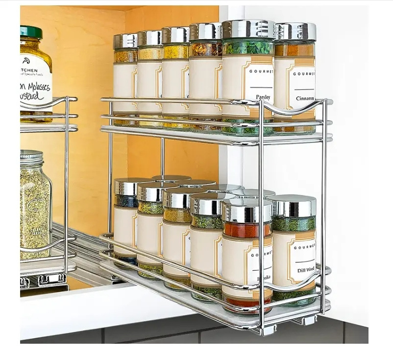 Pull Out Spice Rack Organizer Easy Mount Cabinet Spice Rack Kitchen Organizer Spice Organizer Shelf