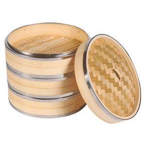 Wholesale Chinese Handmade Mini Bamboo Steamer Basket Favors Cookware Dim Sum Food Bamboo Steamer