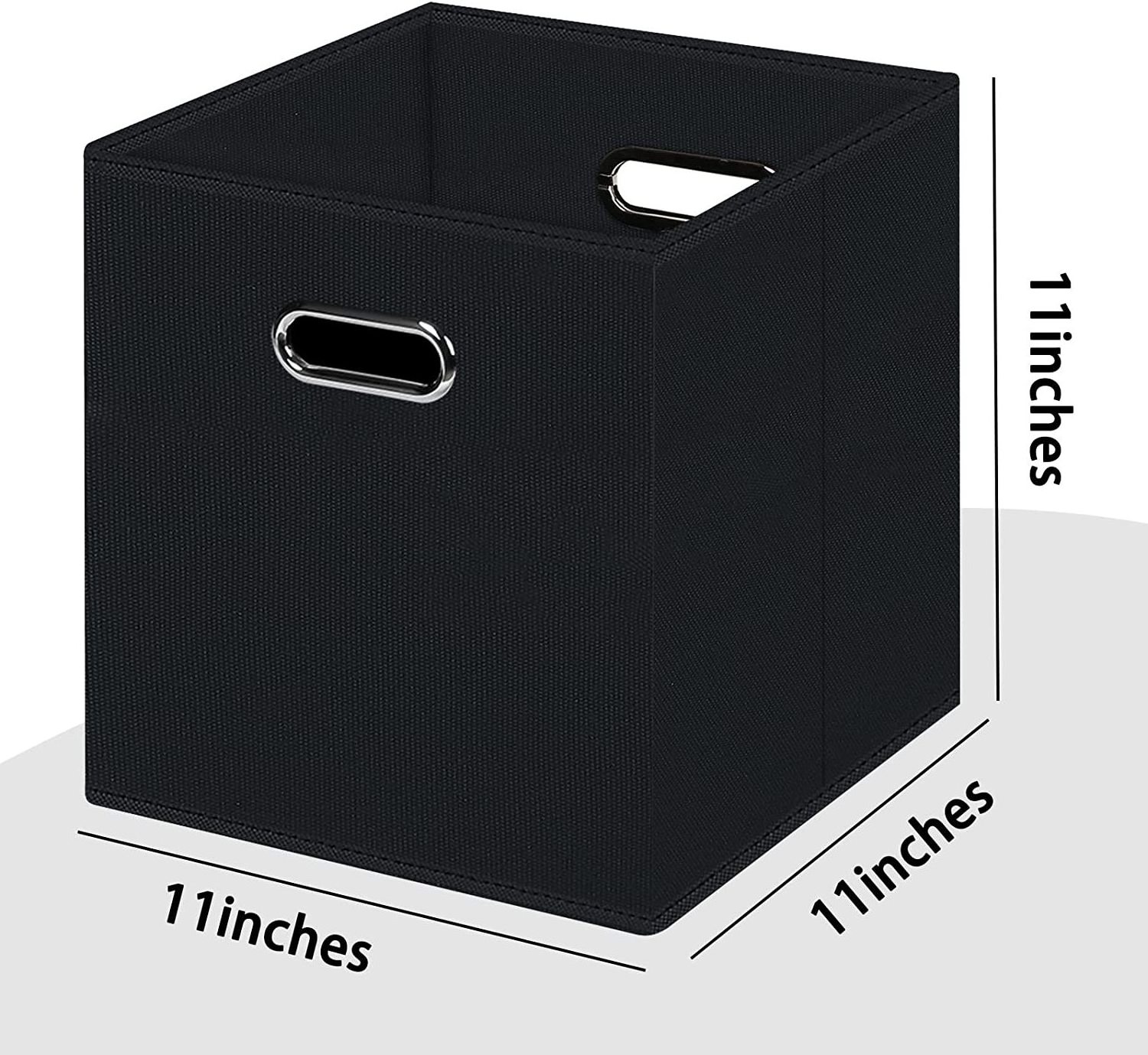 Custom Black convenient foldable Cubes Bins fabric clothing storage box