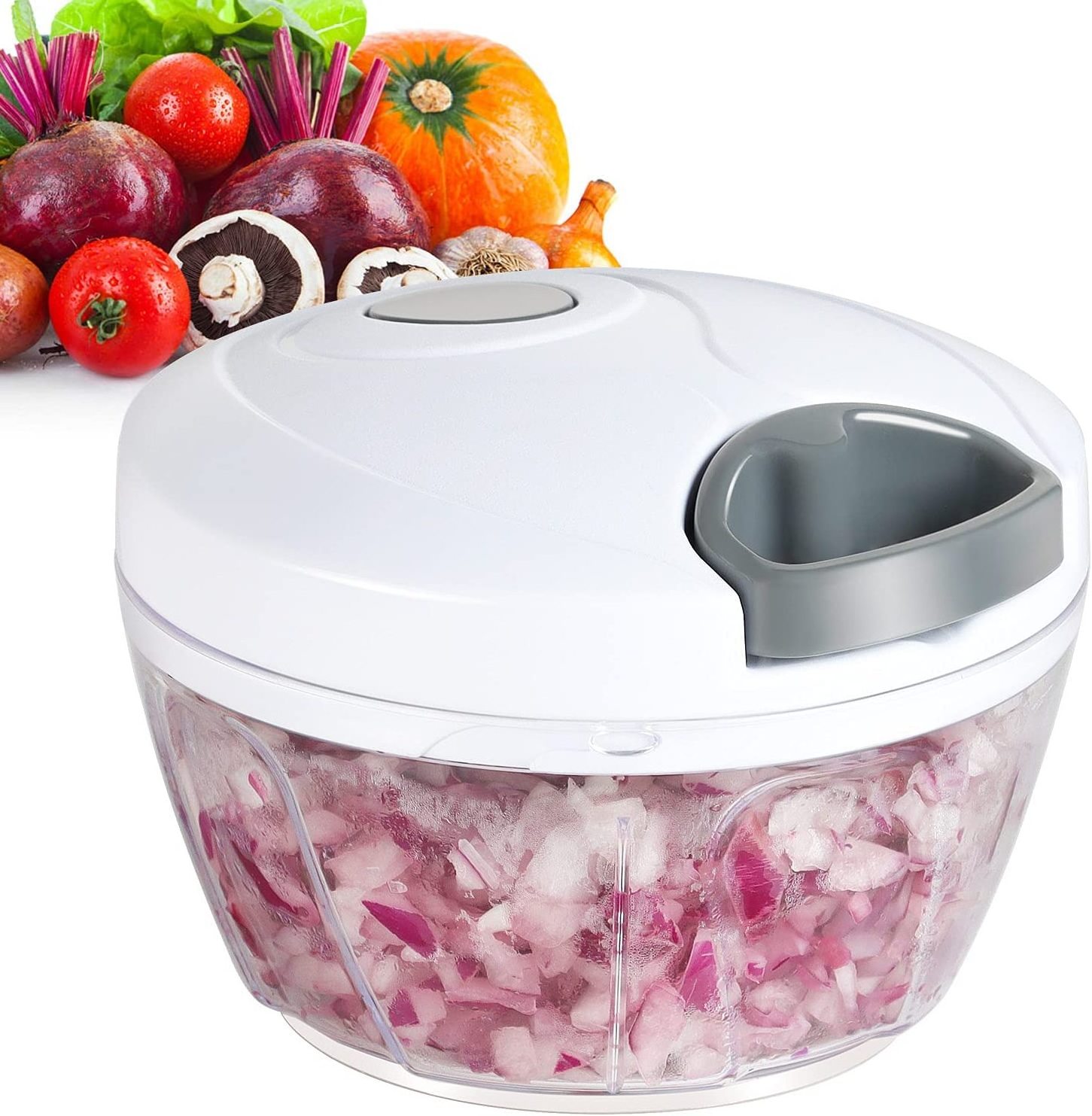 Manual Food Processor Vegetable Chopper Portable Hand Pull String Garlic Mincer Onion Cutter