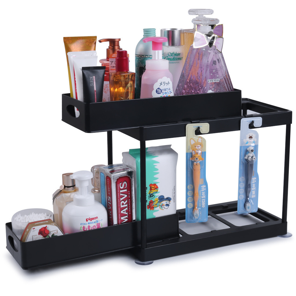 Factory Custom Wholesale 2 3 Tier Sliding Cabinet Pull Out Basket Drawers Multi-Purpose Under Sink Organizers and Storage with H