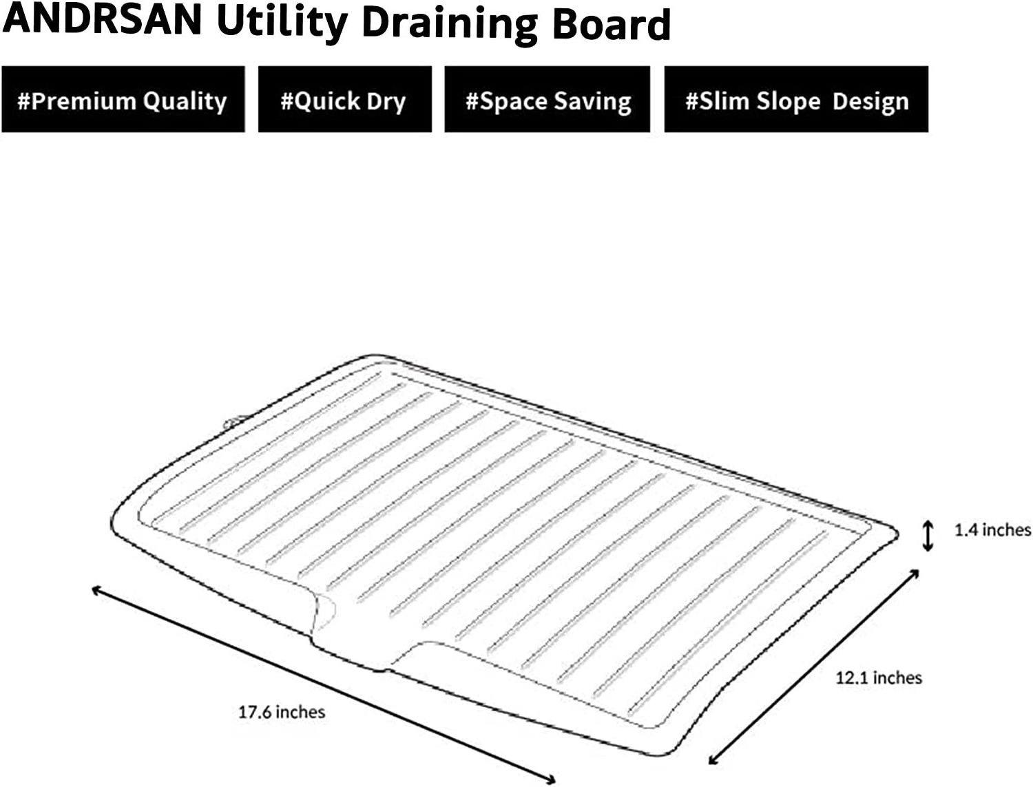 Kitchen Utility Draining Board Light Weight Space Efficient Plastic Dish Rack Drainer Over The Sink