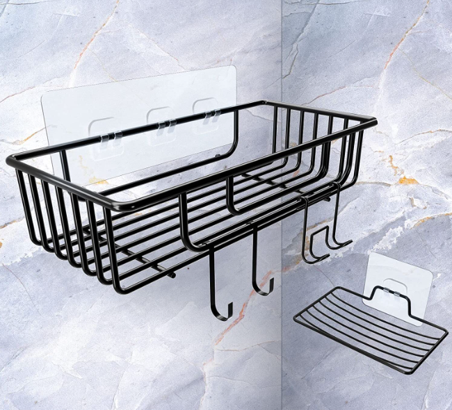 Bathroom Shelves Stainless Steel Shower Shelf Adhesive Kitchen Storage Rack Bathroom Shower Caddy