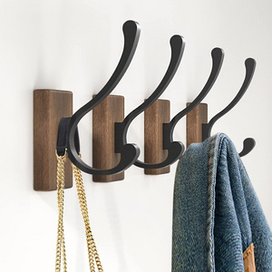 4 Pack Rustic hangers for clothes wall mounted wooden coat hooks