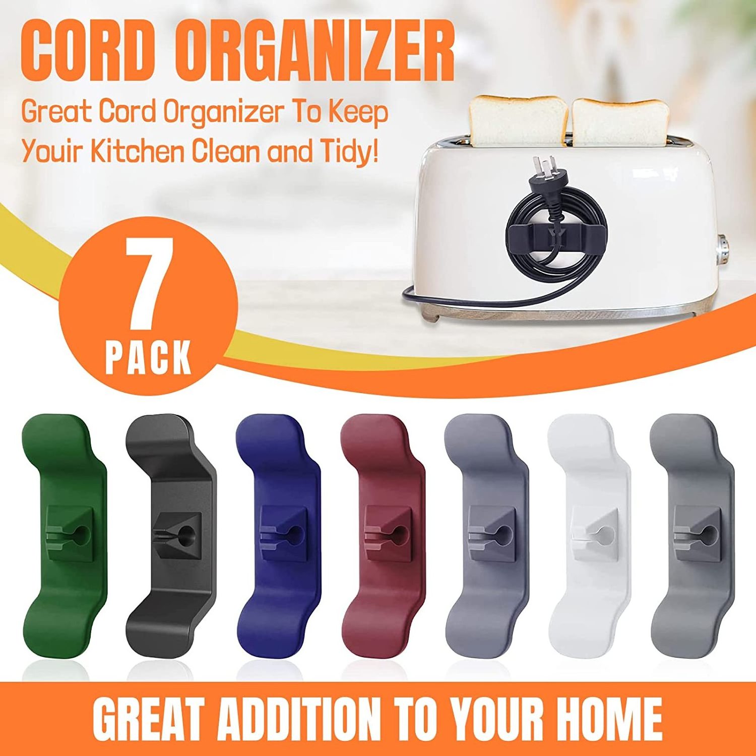 2024 Wholesale 6pcs Cord Wrapper Winder Cable Plastic Cord Wrap Keeper Holder Coffee Maker Kitchen Cord Organizer For Appliances