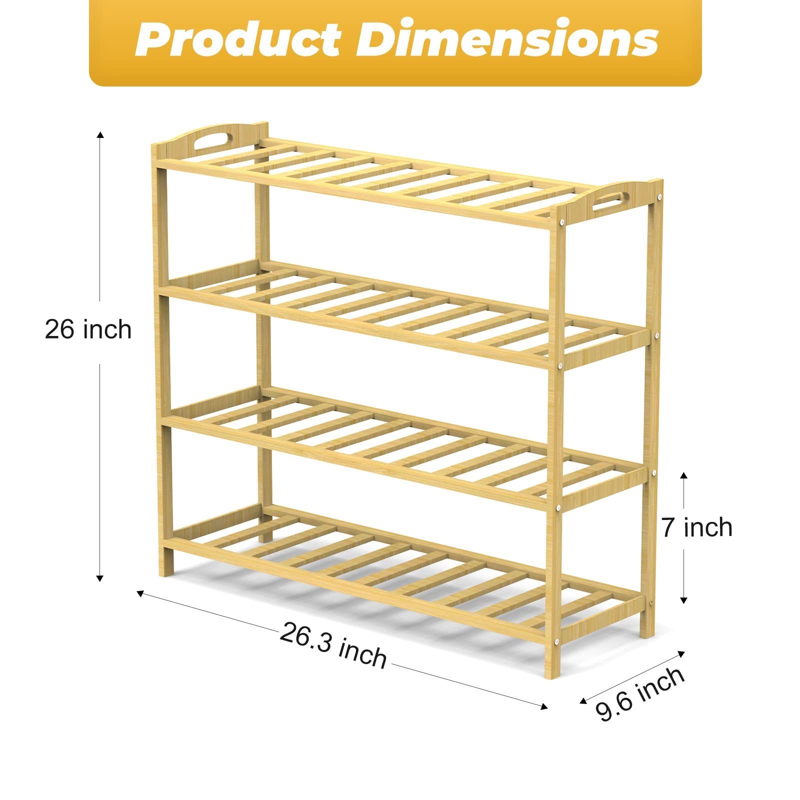 Hot sale home storage products  bamboo 4-Tier furniture  shoe racks cabinet shoe display rack