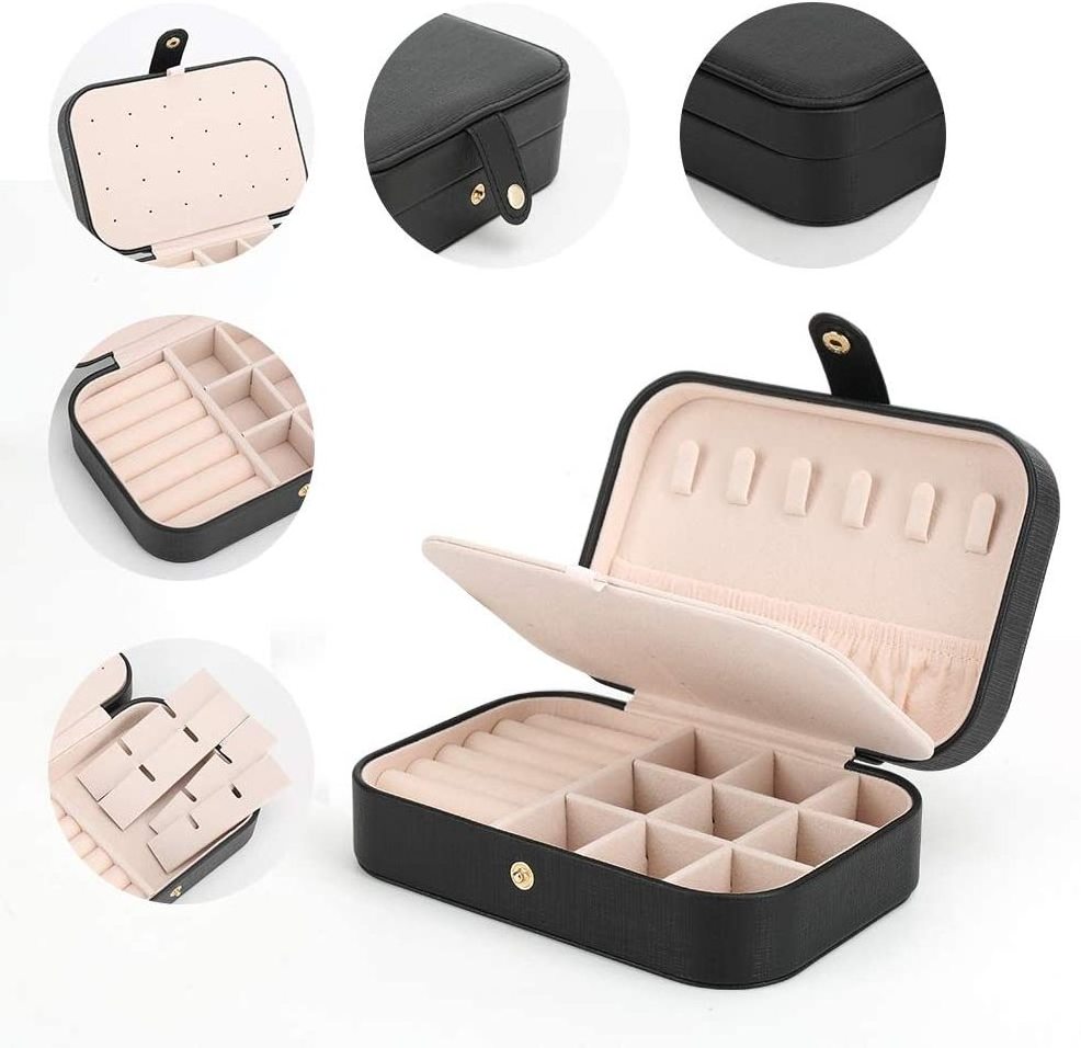 Custom Wholesale Travel Portable Small Jewelry Storage Box Leather Drawer Storage Box Mini Jewellery Organizer For Women