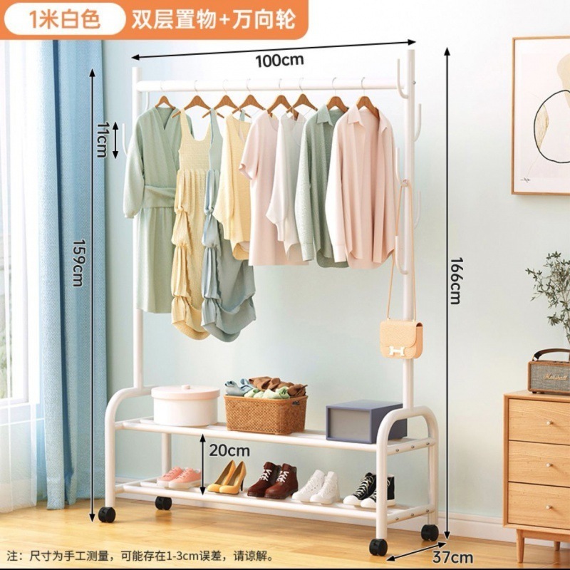 Good Selling Clothing Rack with Bottom Storage Shelf Rolling Garment Rack for Hanging