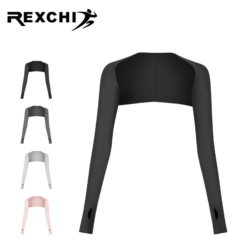 Unisex Quick Dry Solid Color Outdoor Sports Running Cycling Riding Golf Shawl Summer Sunscreen Arm Sleeves With Finger Hole