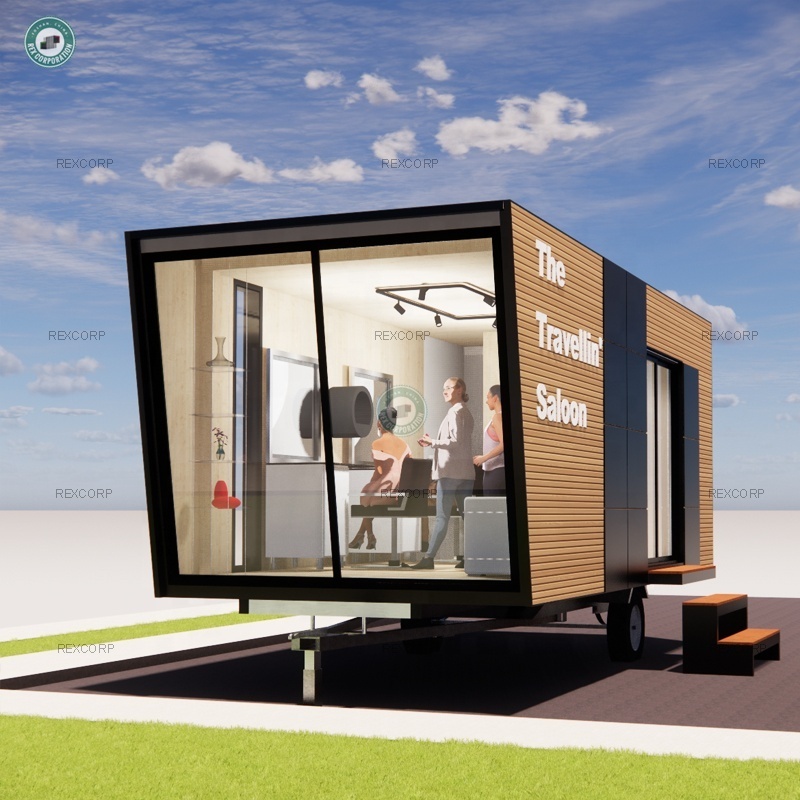 Mobile Salon with Trailer Beauty Salon Modular Barber Shop Container Modern and Rustic Mobile Bar in Portugal