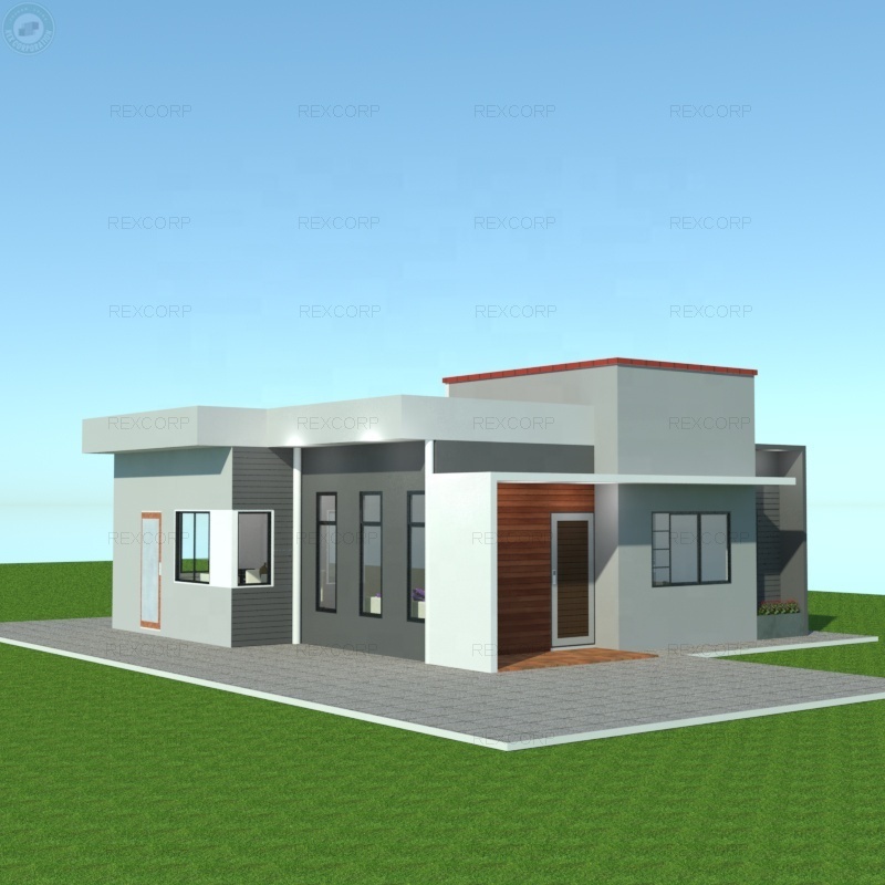 Modern Lightweight Concrete Wall Prefab Concrete House Villa 3 Bedroom Prefab House Home Fast Built