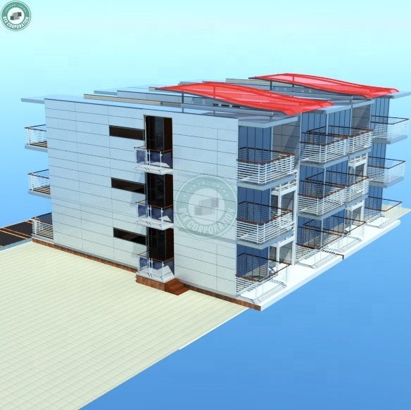 3 Storey Modular Container Apartment Building Prefab Apartment Block Five-star Hotel Furnished Accommodation Building