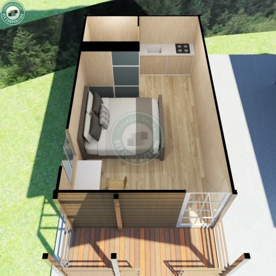 26sqm Prefabricated Container Single Room Cottages House Mountain Tiny House Cabin Tourist Hut Wood Chalet