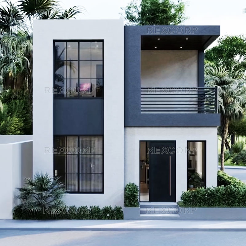 80sqm 2 Storey Flexible Modular House 3 Bed 3 Bath Prefabricated Modern Residence Duplex in Puerto Rico