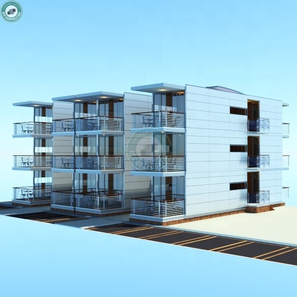 3 Storey Modular Container Apartment Building Prefab Apartment Block Five-star Hotel Furnished Accommodation Building