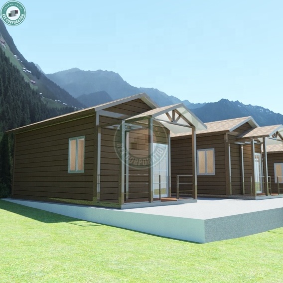 26sqm Prefabricated Container Single Room Cottages House Mountain Tiny House Cabin Tourist Hut Wood Chalet