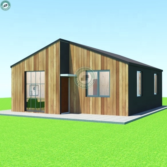 50sqm 2 Bedroom Prefab Home with Kitchen & Bath Prefab Wooden House Kits with Double Pitch Roof in Sri Lanka