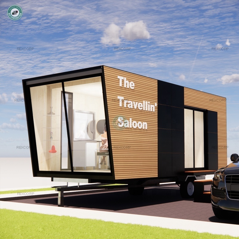 Mobile Salon with Trailer Beauty Salon Modular Barber Shop Container Modern and Rustic Mobile Bar in Portugal