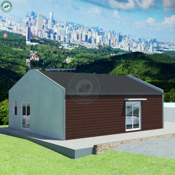 80sqm 2 Bedroom Prefabricated SIP Home Kits Economic Quick Built Prefab House in Sierra Leone