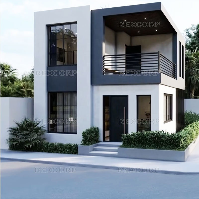 80sqm 2 Storey Flexible Modular House 3 Bed 3 Bath Prefabricated Modern Residence Duplex in Puerto Rico