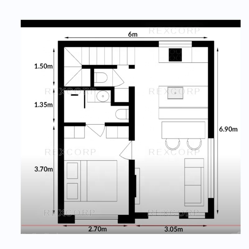 80sqm 2 Storey Flexible Modular House 3 Bed 3 Bath Prefabricated Modern Residence Duplex in Puerto Rico