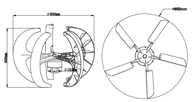 Portable small vertical wind turbine wind solar system for streetlight and home use