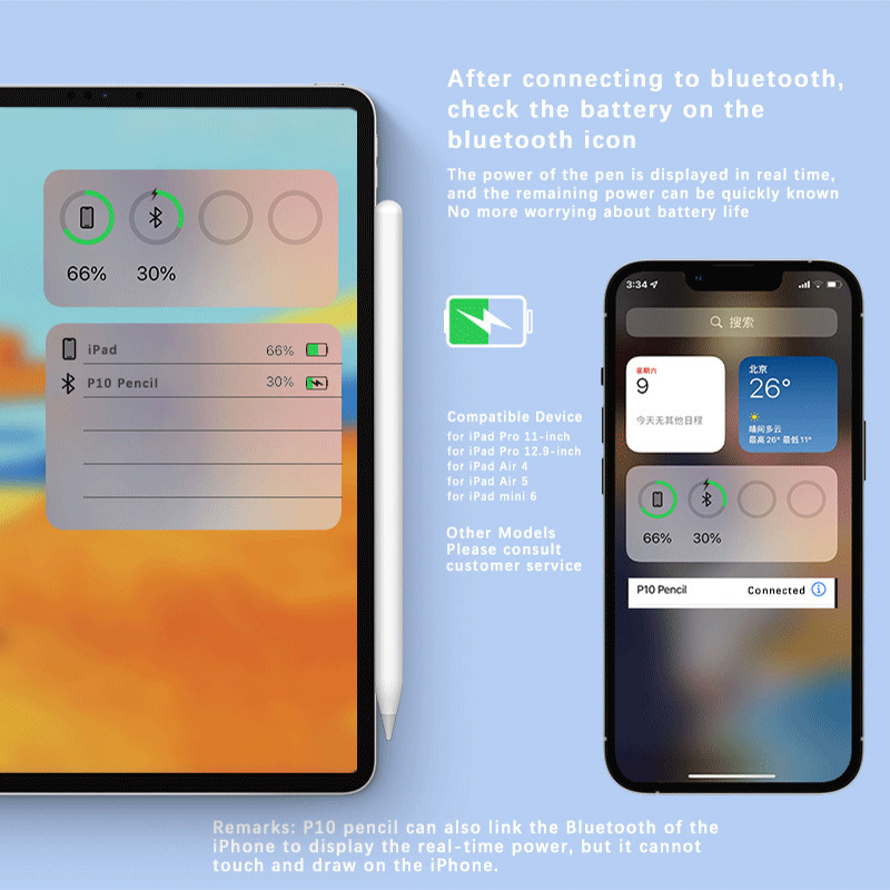 New Wireless Magnetic Rechargeable charging Stylus pencil with Display Remaining Power Stylus Pen for iPad 2018-2022