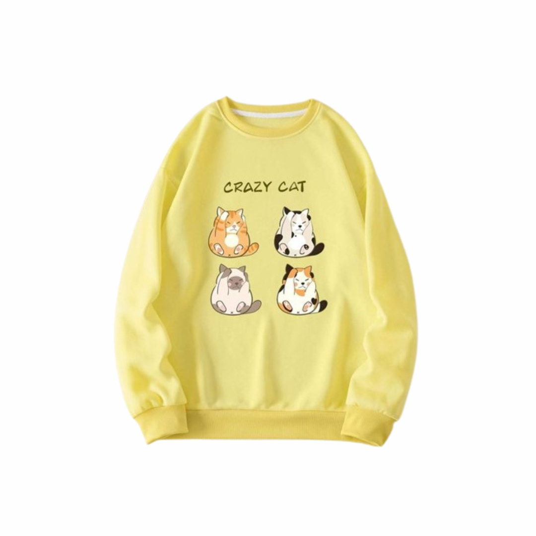 Cute Funny Cat Unisex Sweatshirt Autumn Winter New Cat Hoodies Fashion Pullover Black Couple Hoodies