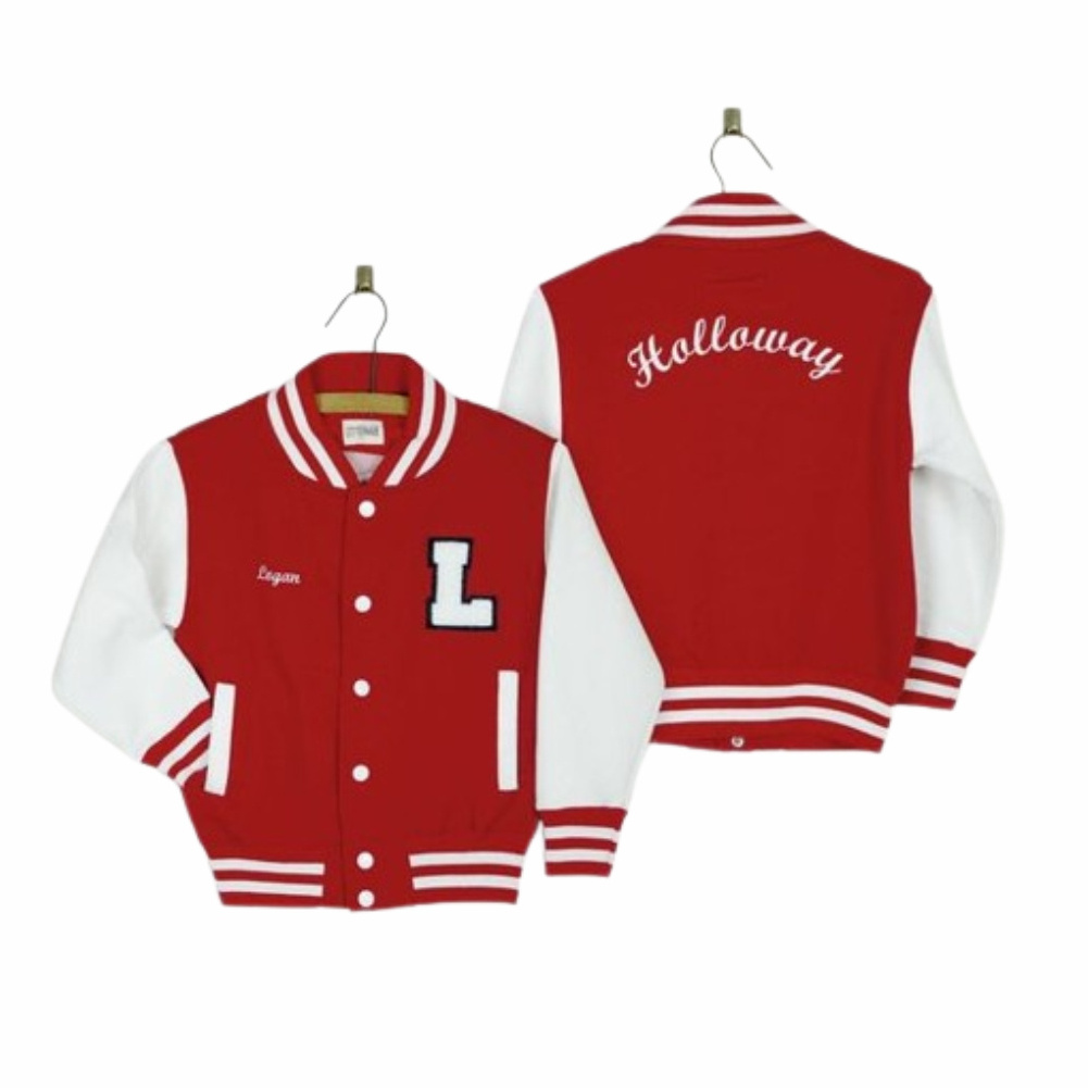 Fantasy Couture Fancy Baseball Varsity Coat Style Red and Black Jacket For Men Full Winter Sleeve