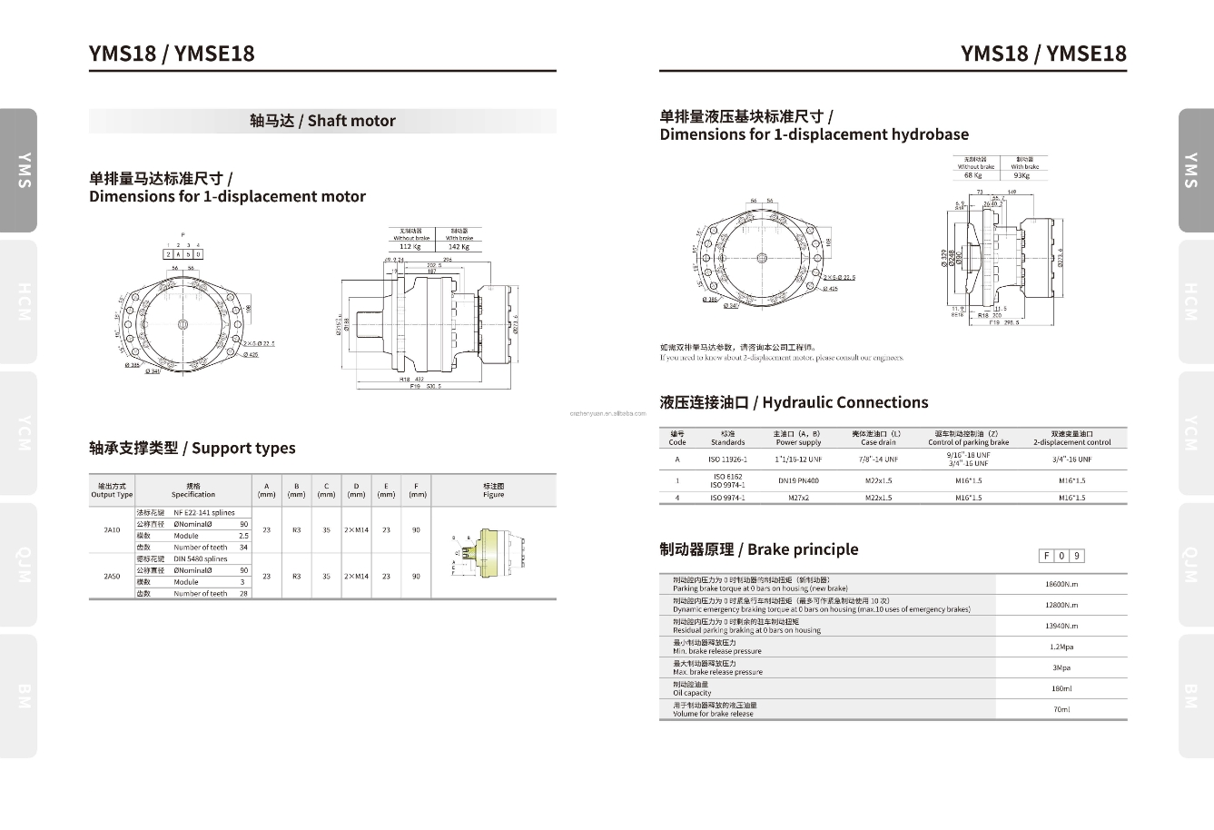 OEM Poclain piston motor MSE MSE02 MSE05 MSE11 MSE18 series MSE18-2-121-T19-1840-5DJP High flow radial piston hydraulic motor