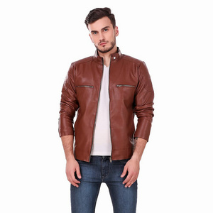 New Fashion Men's Leather Jackets Motorbike Wear Regular Fit Genuine Leather Made Casual Winter Jackets