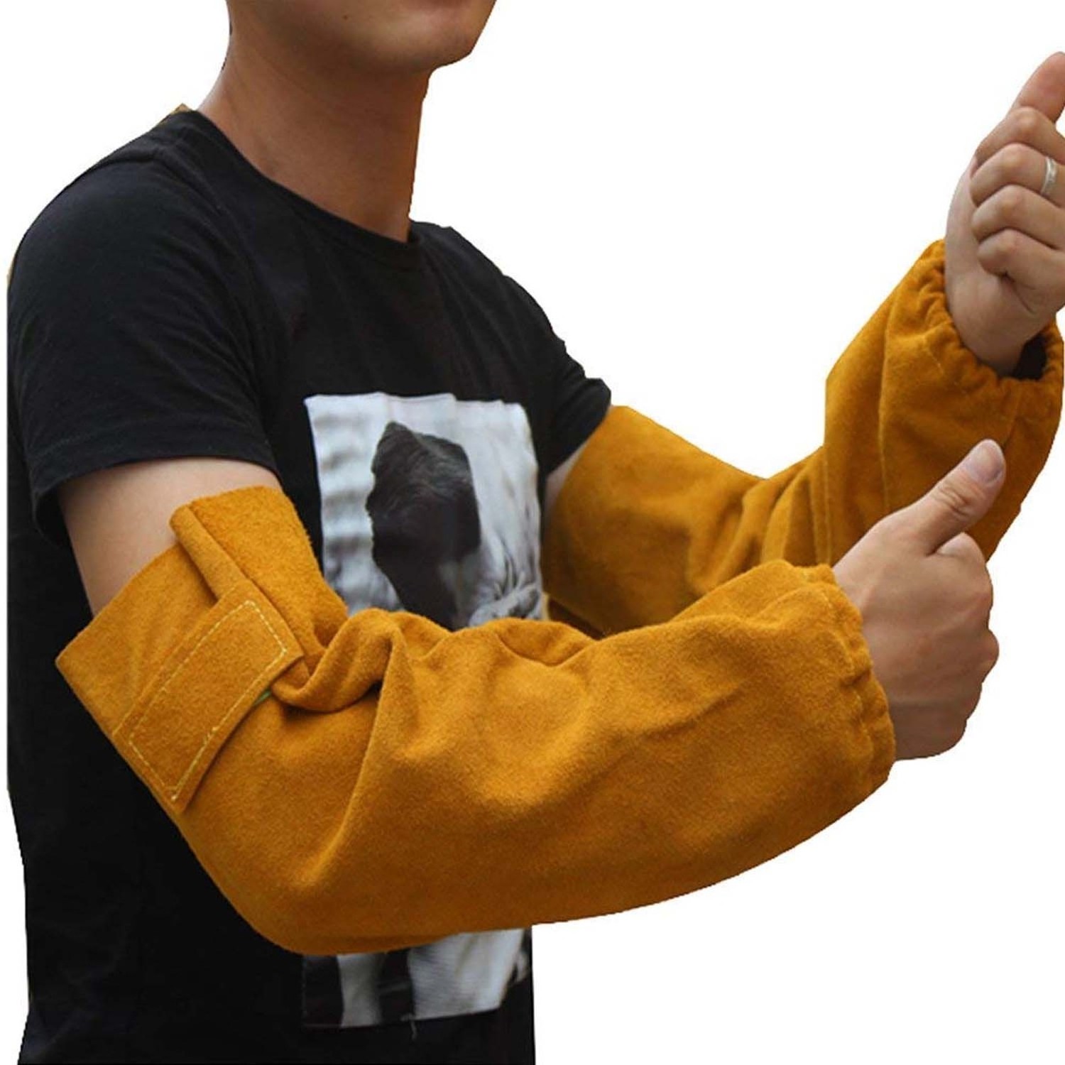 High  Performance Arm Protective Leather Sleeve Spark Resistant Heavy Duty Welding Leather Sleeves