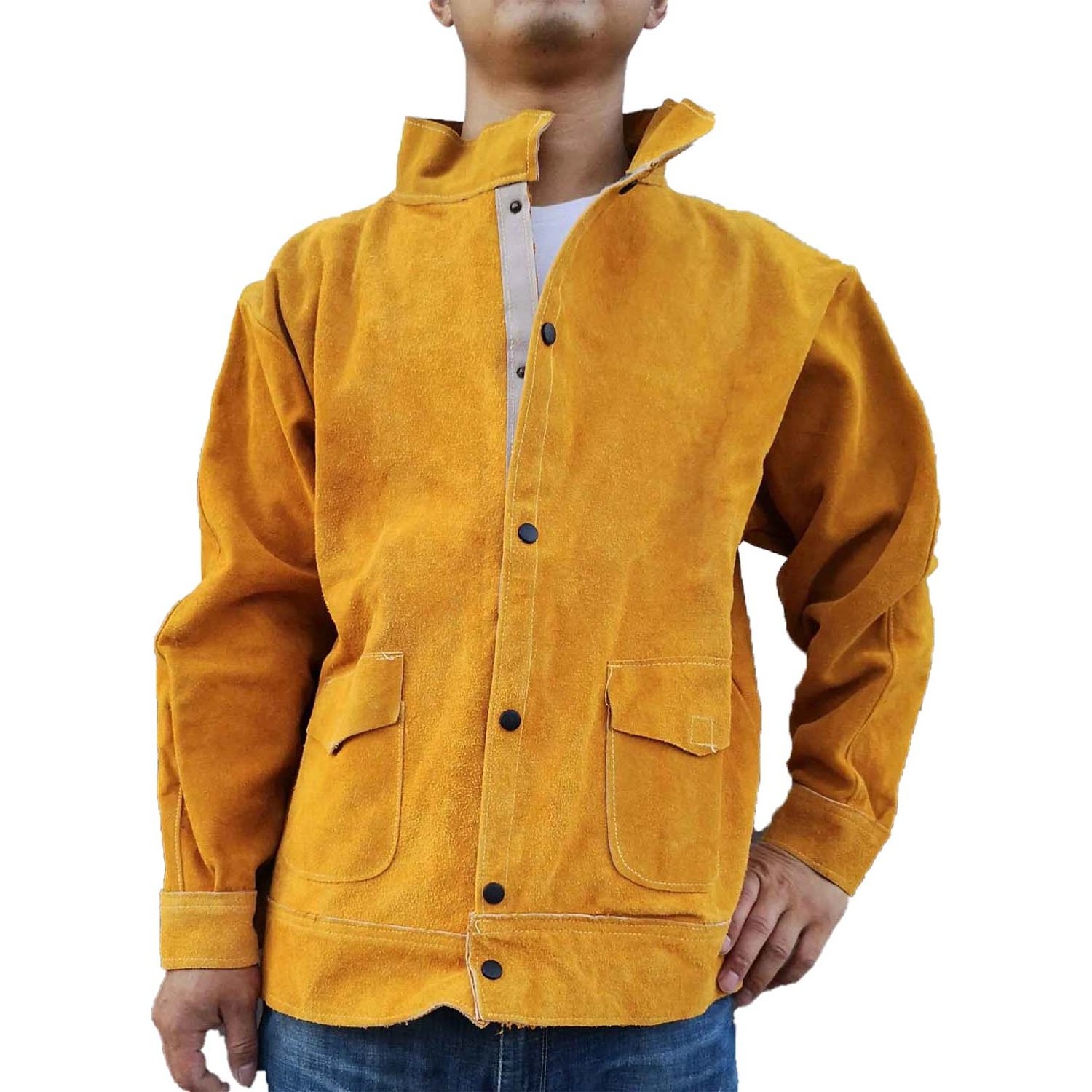 Split Leather Welding Apparel Suit Welder Jacket Heat Spark Flame Retardant Welding Jacket