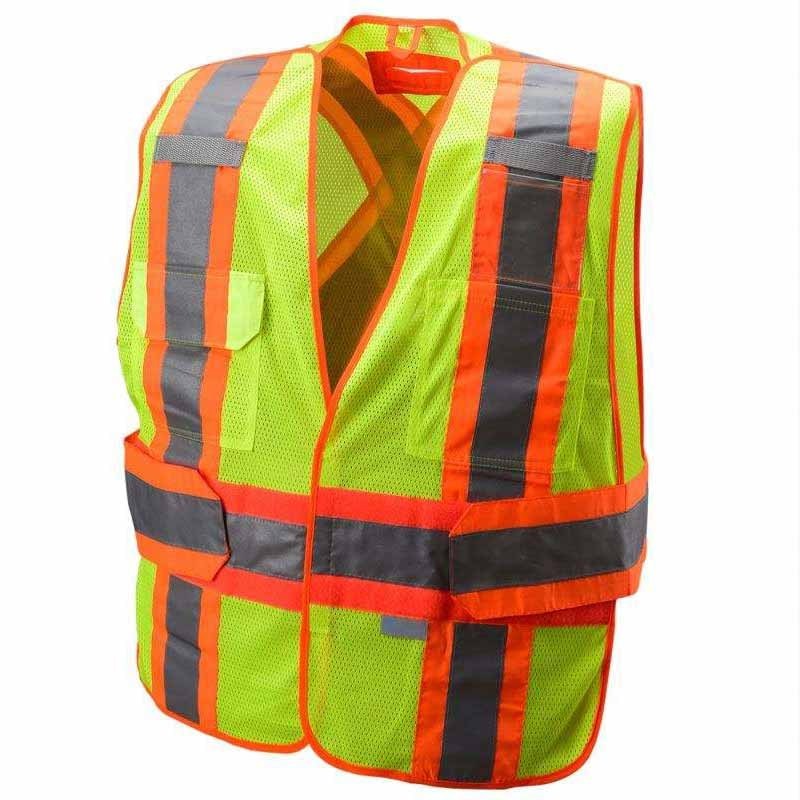 Fluorescent yellow Blue Color safety jacket cloth work place reflective vest in cheap price