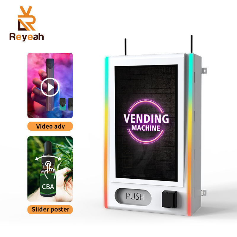 Reyeah Wall Mounted Touch Screen Mini Vending Machine With Card Reader And ID Card Reader Age Verification