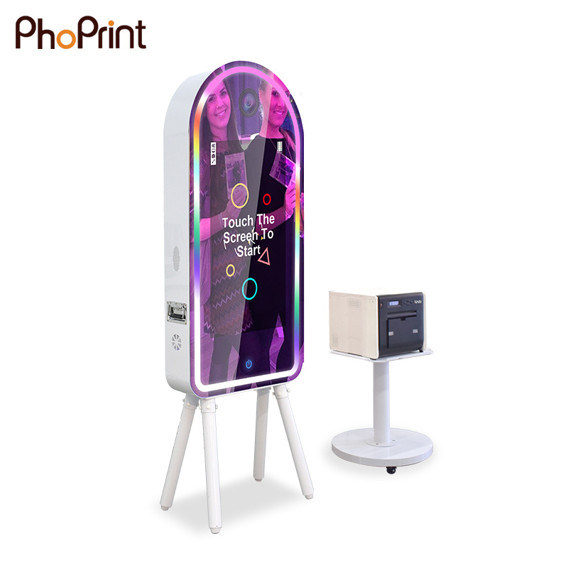 Magic Mirror Photo Booth Foldable Machine Kiosk Self Service Mirror DSLR Photo Booth With Printer