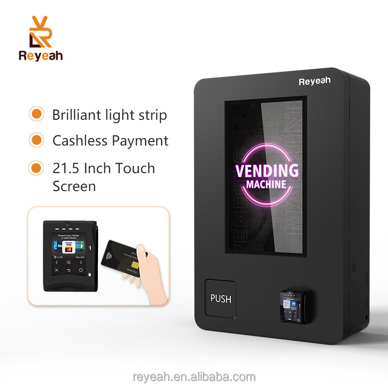 Wall Mounted Id Card Reader Small Vending Machine With Touch Screen Selling Small Products