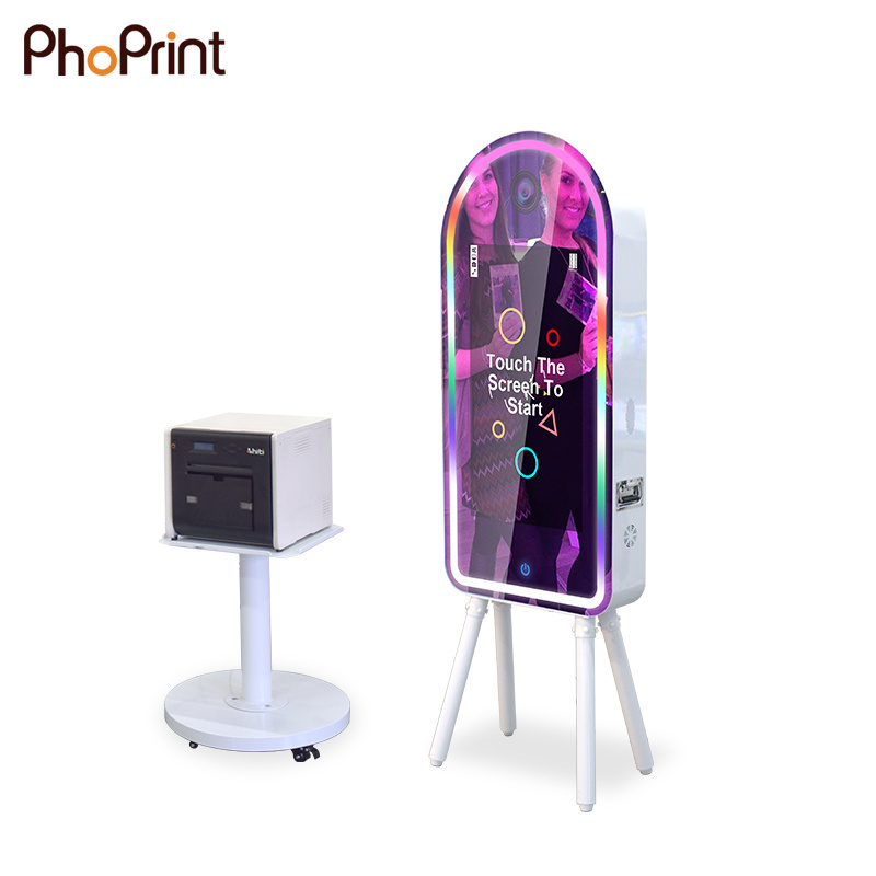 Magic Mirror Photo Booth Foldable Machine Kiosk Self Service Mirror DSLR Photo Booth With Printer