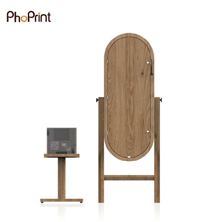 Hot Sale 55 Inches Touch Screen Photo Booth Wooden Retro Wedding Selfie Magic Mirror Photo Booth