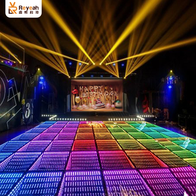 High Quality RGB Dance Tiles Panels Portable Glass Disco Night Club 3d Infinity Mirror Led Dance Floor