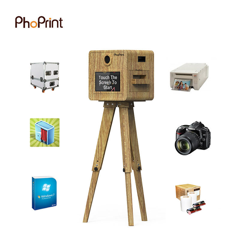 Phoprint High Quality Portable Selfie Photo Booth Machine Kiosk With Camera And Printer